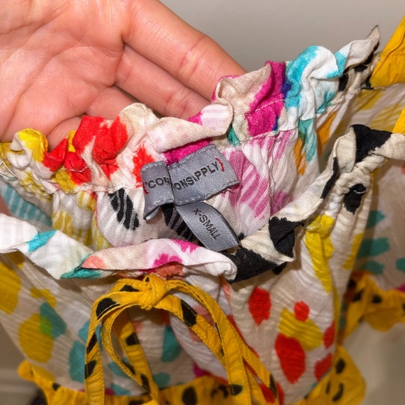 Anthropologie Animal Print Tie Strap Ruffle Tank Top - Picture 8 of 12